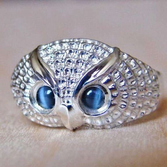💍Adorable Cute Blue Eye Owl Rings for Women/Man, PD198 - Picture 1 of 10